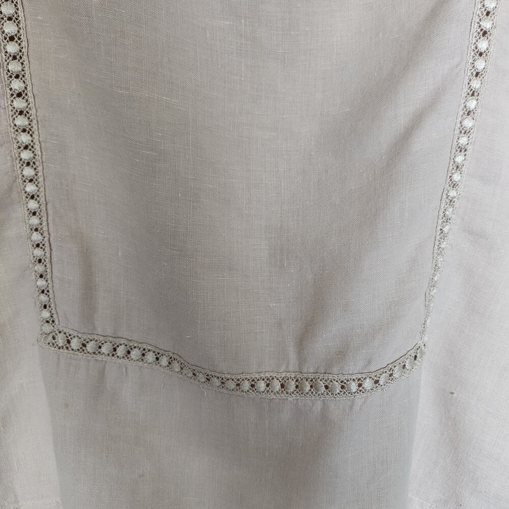 Johnny Was Collection 100% Linen Mini Shift Dress Soft Pink Lace Crochet Y2K 90s - Picture 4 of 12